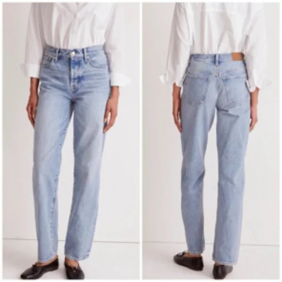 Madewell Low Slung Straight Leg Light Wash Button Fly 100% Cotton Denim Jeans 29 - Picture 11 of 11